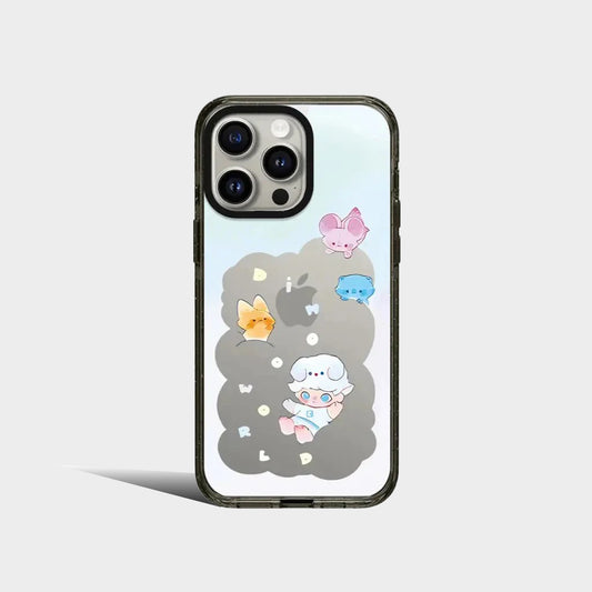 Cartoon Doll Cloud 2.0 Acrylic Black Border iPhone Case