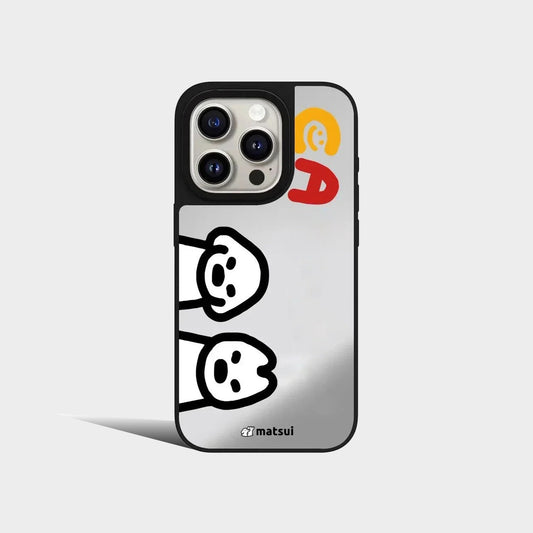 Cartoon White Dog Friend Mirror IPhone Case