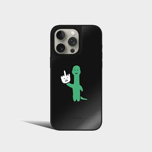 Cartoon Dinosaur Mirror Magnetic iPhone Case