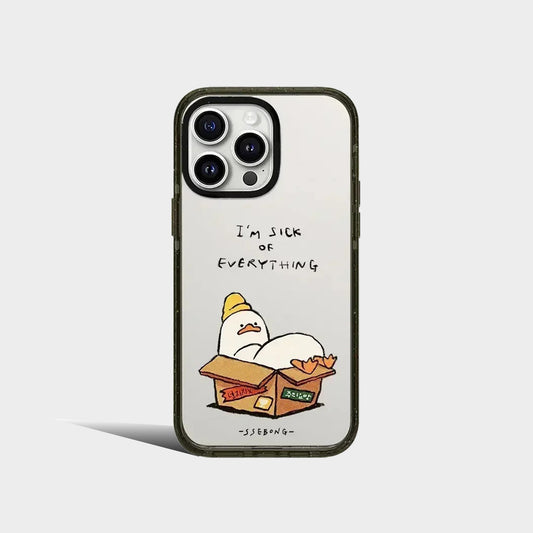 2.0 Acrylic Tired Duck Pattern iPhone Case