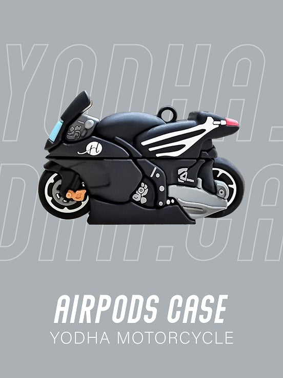 Black Motorcycle Airpods Case