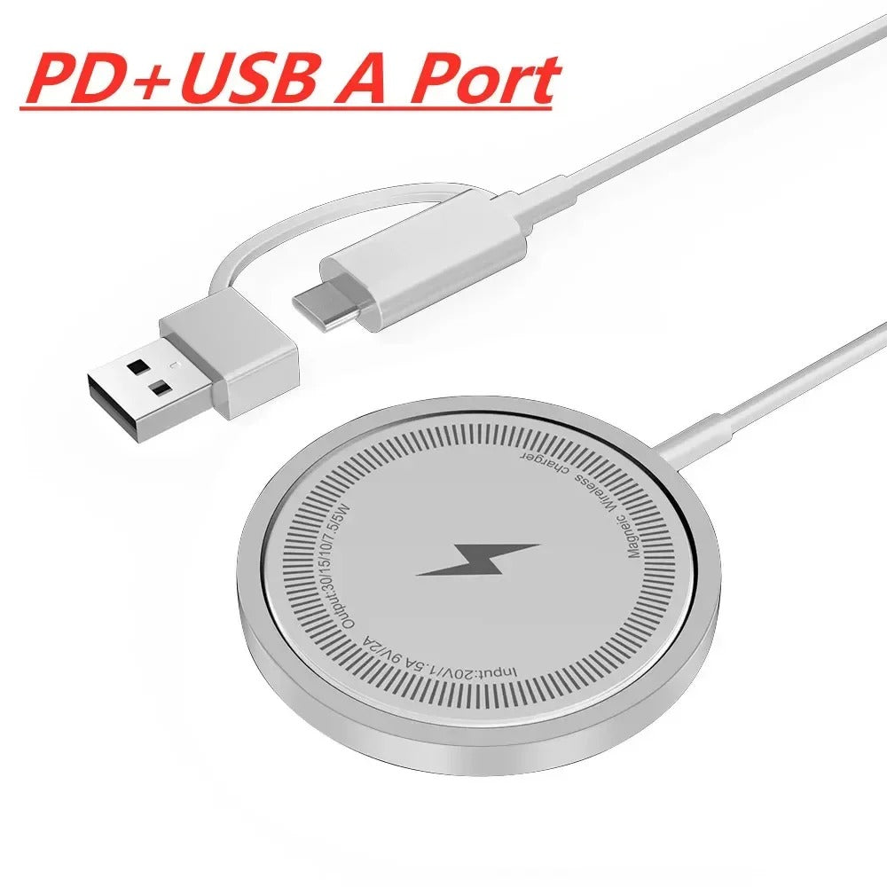 30W Magnetic Chargers Fast Wireless Charger Pad Stand for iPhone 15 14 13 12 11 Pro Max Airpods PD Macsafe Phone Charging Dock