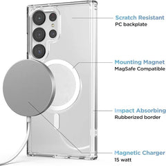 Luxury Magnetic Wireless Charge For Magsafe Case for Samsung S22 S23 S24 Ultra Plus Back Cover Transparent Case (Copy)