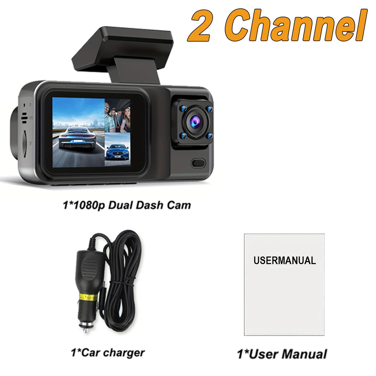 3 Channel Dash Cam 32/64 GB Micro SD Card for Cars Camera 1080P Video Recorder Rear View Camera for Vehicle Car/Van/Uber/Taxi/Lyft